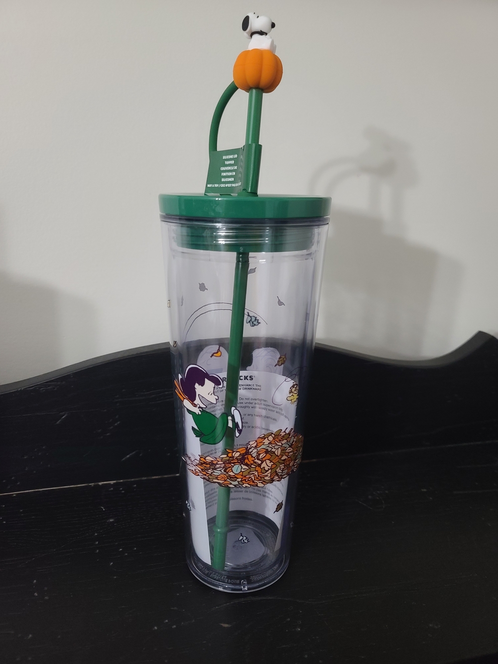 Starbucks+ Peanuts Fall Cold Cup Tumbler with Orange Pumpkin and Snoopy Charm